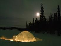 Igloo with Lights at Night by Moonlight, Northwest Territories, Canada March 2007-Eric Baccega-Photographic Print