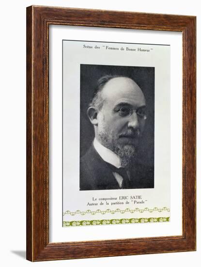 Eric Satie (1866-1925), French Composer, Portrait Photograph (B/W Photo)-French Photographer-Framed Giclee Print