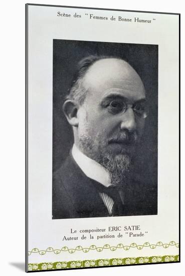 Eric Satie (1866-1925), French Composer, Portrait Photograph (B/W Photo)-French Photographer-Mounted Giclee Print