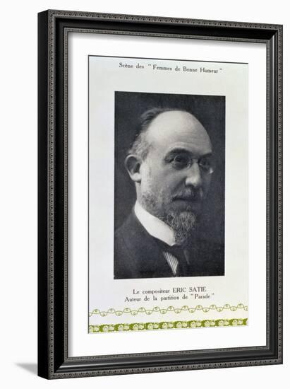 Eric Satie (1866-1925), French Composer, Portrait Photograph (B/W Photo)-French Photographer-Framed Giclee Print