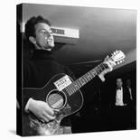 Woody Guthrie Playing in McSorley's Pub-Eric Schaal-Premier Image Canvas