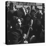 Woody Guthrie Playing in McSorley's Pub-Eric Schaal-Premier Image Canvas