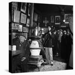 Folk Singer Woody Guthie Performing with Guitar Emblazoned with "This Machine Kills Fascists"-Eric Schaal-Premier Image Canvas