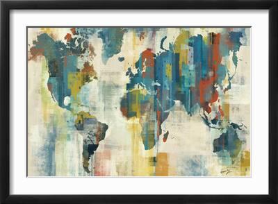 iCanvas Pattern World Map Art by Laura Marshall Canvas Art Wall Decor ( Maps > World Map art) - 12x18 in