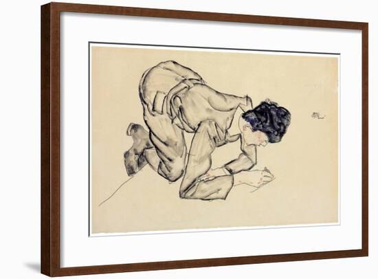 Erich Lederer Drawing on the Floor, 1912-Egon Schiele-Framed Giclee Print