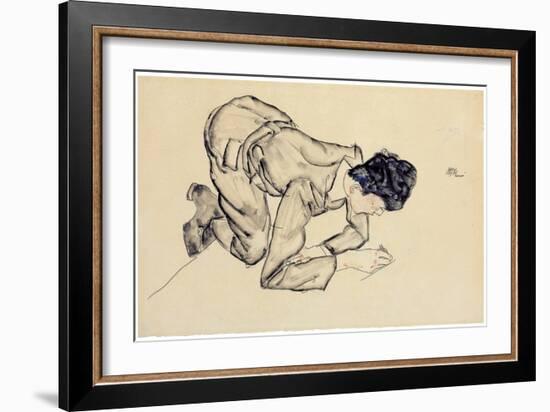 Erich Lederer Drawing on the Floor, 1912-Egon Schiele-Framed Giclee Print