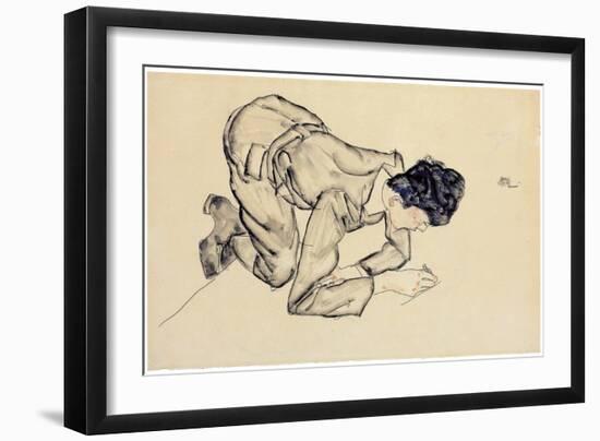 Erich Lederer Drawing on the Floor, 1912-Egon Schiele-Framed Giclee Print