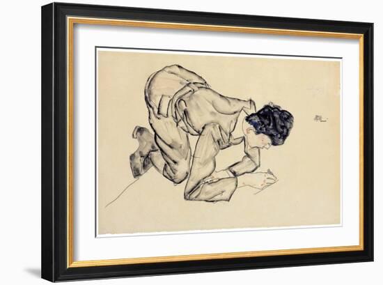 Erich Lederer Drawing on the Floor, 1912-Egon Schiele-Framed Giclee Print