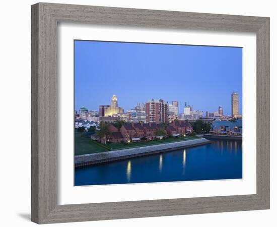 Erie Basin Marina and City Skyline, Buffalo, New York State, USA-Richard Cummins-Framed Photographic Print