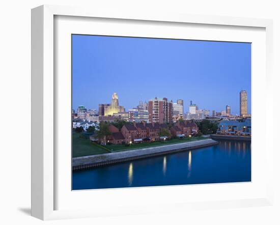 Erie Basin Marina and City Skyline, Buffalo, New York State, USA-Richard Cummins-Framed Photographic Print