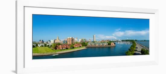 Erie Basin Marina with City at the Waterfront, Buffalo, Erie County, New York State, USA-null-Framed Photographic Print