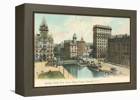 Erie Canal and Opera House, Syracuse, New York-null-Framed Stretched Canvas