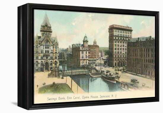 Erie Canal and Opera House, Syracuse, New York-null-Framed Stretched Canvas