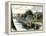 Erie Canal Barge Towed Through Schenectady, New York, 1800s-null-Framed Premier Image Canvas