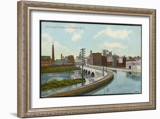 Erie Canal the Canal Aqueduct at Rochester New York-null-Framed Art Print