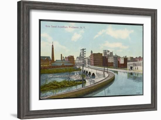 Erie Canal the Canal Aqueduct at Rochester New York-null-Framed Art Print