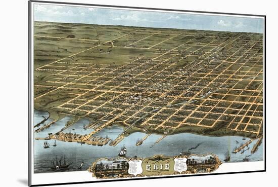 Erie, Pennsylvania - Panoramic Map-Lantern Press-Mounted Art Print