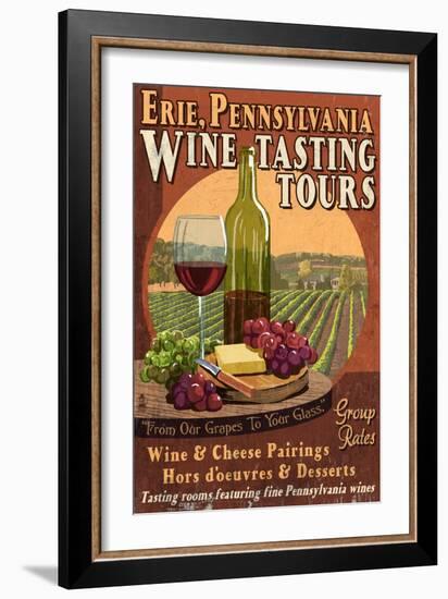 Erie, Pennsylvania - Wine Tasting-Lantern Press-Framed Art Print