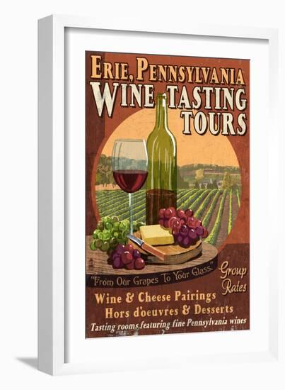 Erie, Pennsylvania - Wine Tasting-Lantern Press-Framed Art Print
