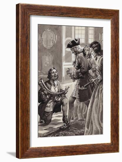 Erik Lassen Present a Golden Horn to King Christian the Sixth of Denmark-Pat Nicolle-Framed Giclee Print