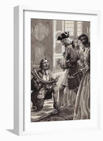 Erik Lassen Present a Golden Horn to King Christian the Sixth of Denmark-Pat Nicolle-Framed Giclee Print