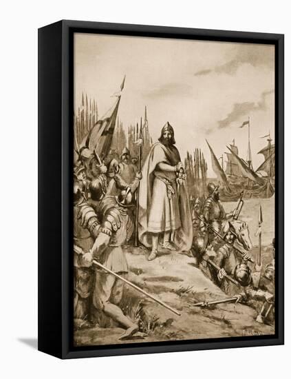 Erik the Saint Lands on the Coast of Finland, 1157-Fernand Le Quesne-Framed Premier Image Canvas