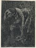 Woodcutter Keeps Prudently out of the Way of Some Very Large Trolls-Erik Werenskjold-Photographic Print