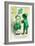 Erin Go Bragh Couple Looking at Ireland Map Scene-Lantern Press-Framed Art Print