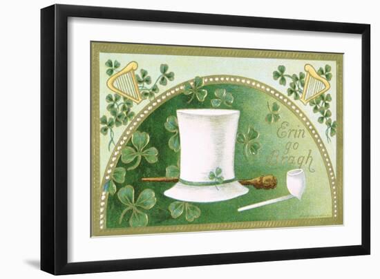 Erin Go Bragh Postcard with Top Hat-David Pollack-Framed Giclee Print