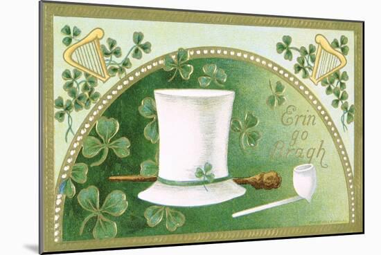 Erin Go Bragh Postcard with Top Hat-David Pollack-Mounted Giclee Print
