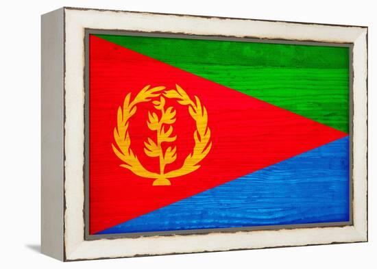 Eritrea Flag Design with Wood Patterning - Flags of the World Series-Philippe Hugonnard-Framed Stretched Canvas