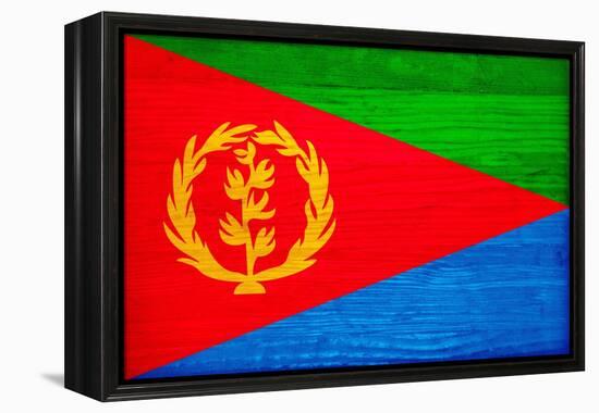 Eritrea Flag Design with Wood Patterning - Flags of the World Series-Philippe Hugonnard-Framed Stretched Canvas