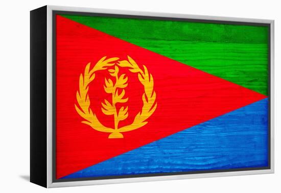 Eritrea Flag Design with Wood Patterning - Flags of the World Series-Philippe Hugonnard-Framed Stretched Canvas