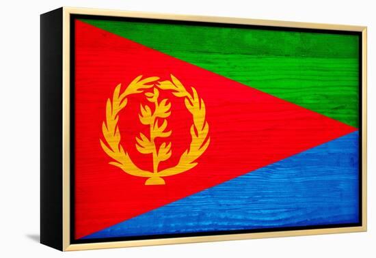 Eritrea Flag Design with Wood Patterning - Flags of the World Series-Philippe Hugonnard-Framed Stretched Canvas