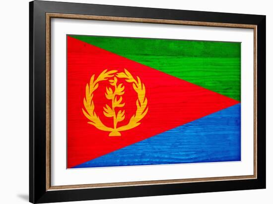 Eritrea Flag Design with Wood Patterning - Flags of the World Series-Philippe Hugonnard-Framed Premium Giclee Print