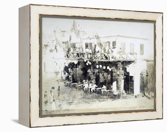 Eritrea, Massawa, Caffe Garibaldi, Italian Officers Meeting-null-Framed Premier Image Canvas