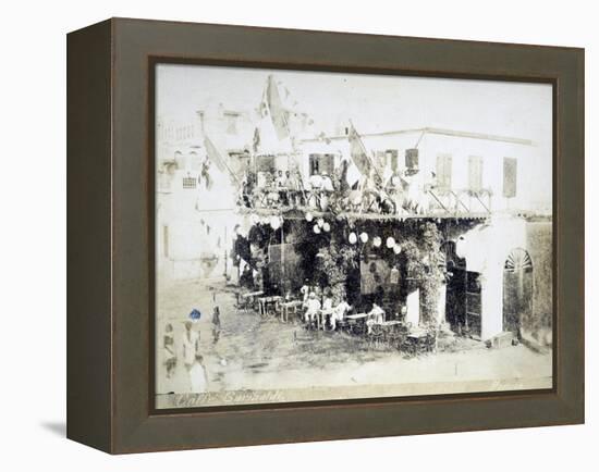 Eritrea, Massawa, Caffe Garibaldi, Italian Officers Meeting-null-Framed Premier Image Canvas