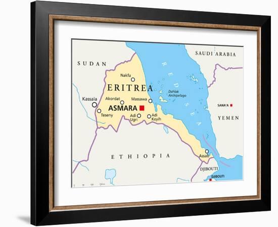Eritrea Political Map-Peter Hermes Furian-Framed Art Print