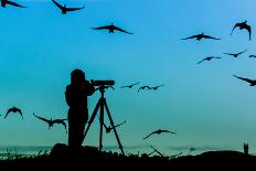 Bird Watcher Silhouette-Erkki Alvenmod-Framed Photographic Print