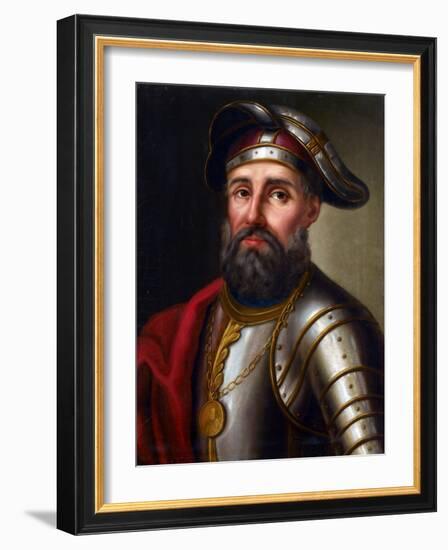 Ermak Timofeievitch - Portrait of the Cossack's Leader, Conqueror of Siberia Yermak Timopheyevich (-Unknown Artist-Framed Giclee Print