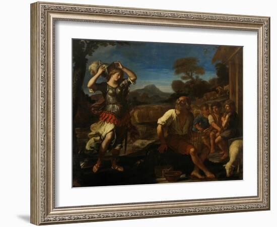 Erminia and the Shepherds, 1648-Guercino-Framed Giclee Print