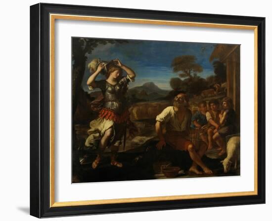 Erminia and the Shepherds, 1648-Guercino-Framed Giclee Print