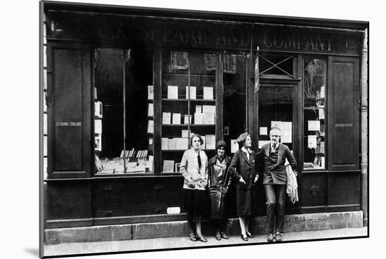Ernest Hemingway and Sylvia Beach Infront of the 'Shakespeare and Company' Bookshop, Paris, 1928-null-Mounted Photo