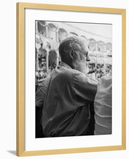 Ernest Hemingway at a Bullfight-null-Framed Photographic Print