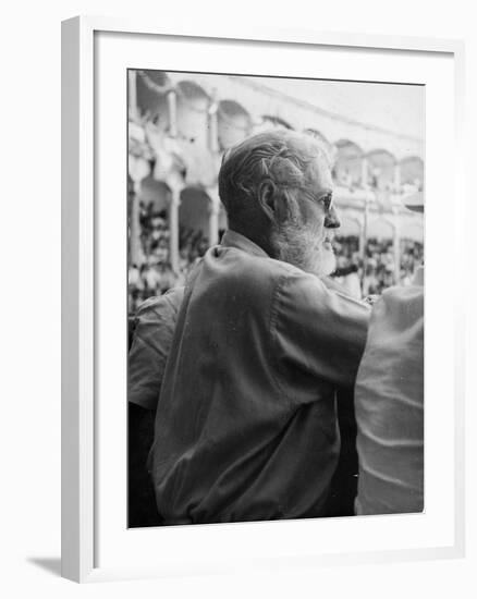 Ernest Hemingway at a Bullfight-null-Framed Photographic Print