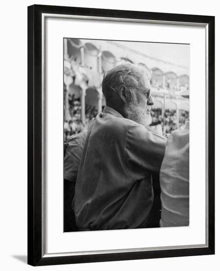 Ernest Hemingway at a Bullfight-null-Framed Photographic Print