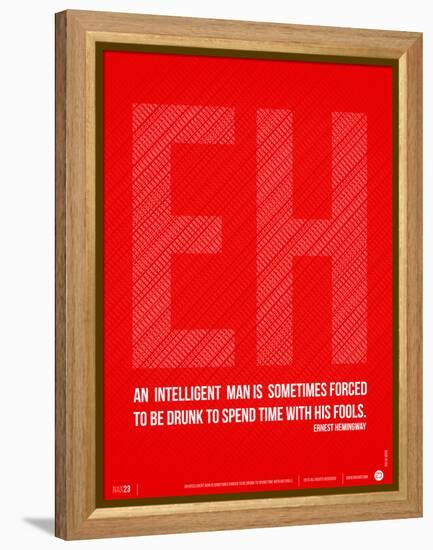 Ernest Hemingway Quote Poster-NaxArt-Framed Stretched Canvas