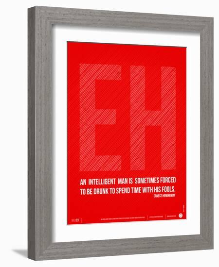 Ernest Hemingway Quote Poster-NaxArt-Framed Premium Giclee Print