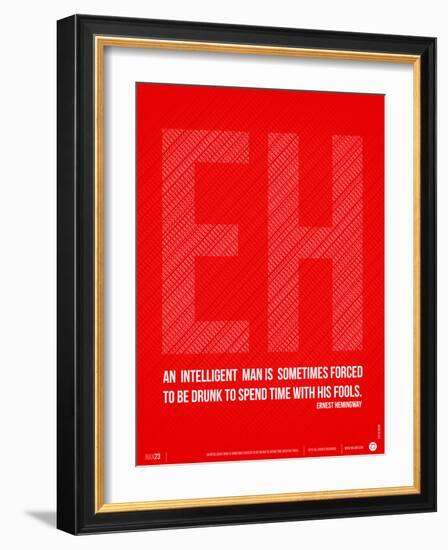 Ernest Hemingway Quote Poster-NaxArt-Framed Premium Giclee Print