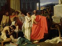 Mark Antony Brought Dying to Cleopatra VII, Queen of Egypt-Ernest Hillemacher-Mounted Giclee Print